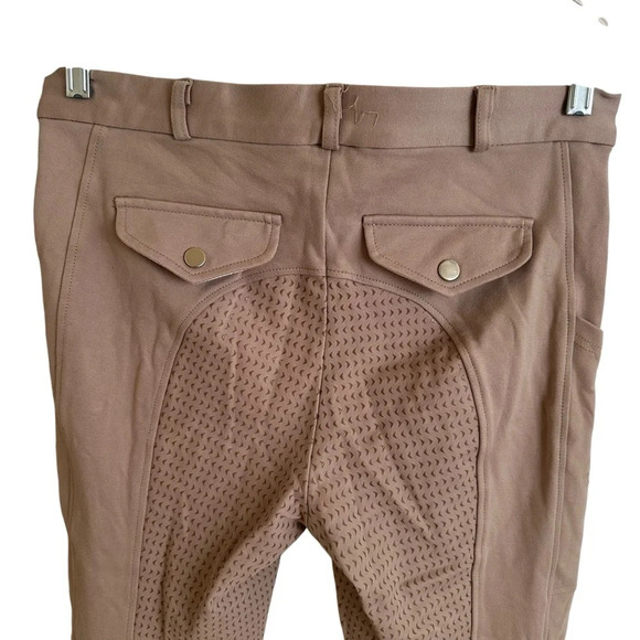HR Farm Women’s size 30 Tan Side Pocket Riding Pants Equestrian Breeches Stretch - Picture 3 of 4